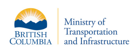 Logo of the BC Ministry of Transportation and Infrastructure, representing regulatory compliance and oversight in transportation infrastructure.